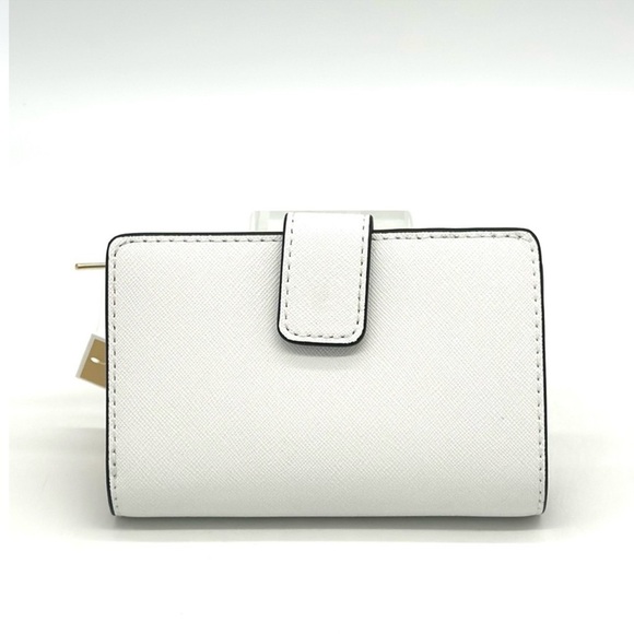 Michael Kors Bifold Zip Chain Wallet Optic White - Picture 4 of 9